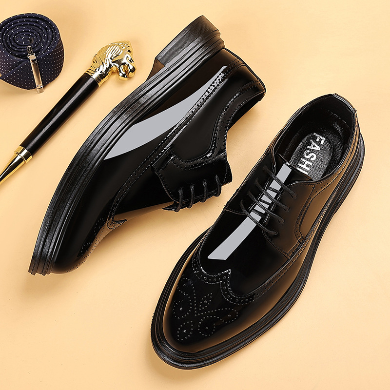 Men Shoes Formal - Sapatos masculinos de couro envernizado, estilo