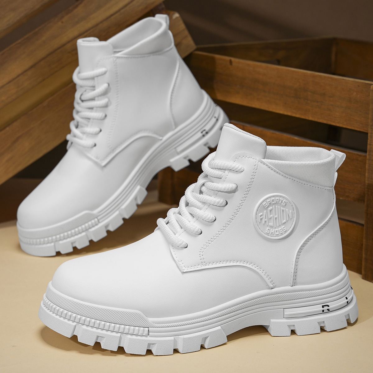 Men'S Shoes Hiking - Botas de motocicleta brancas elegantes para