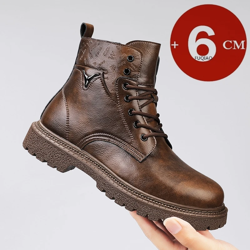 Men'S Shoes Dq - 6cm altura invisível aumentando botas masculinas
