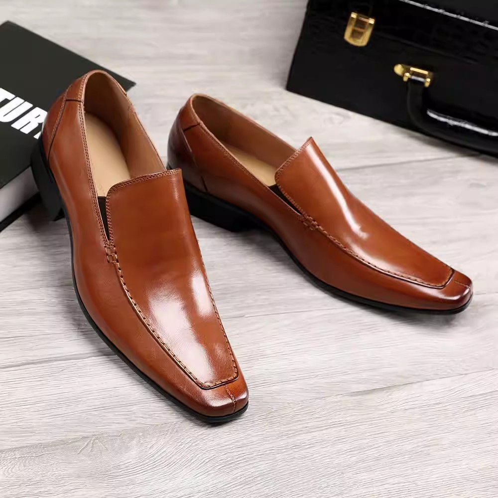 Men Shoes Formal - Sapatos de Couro Pontudos Estilo Japonês