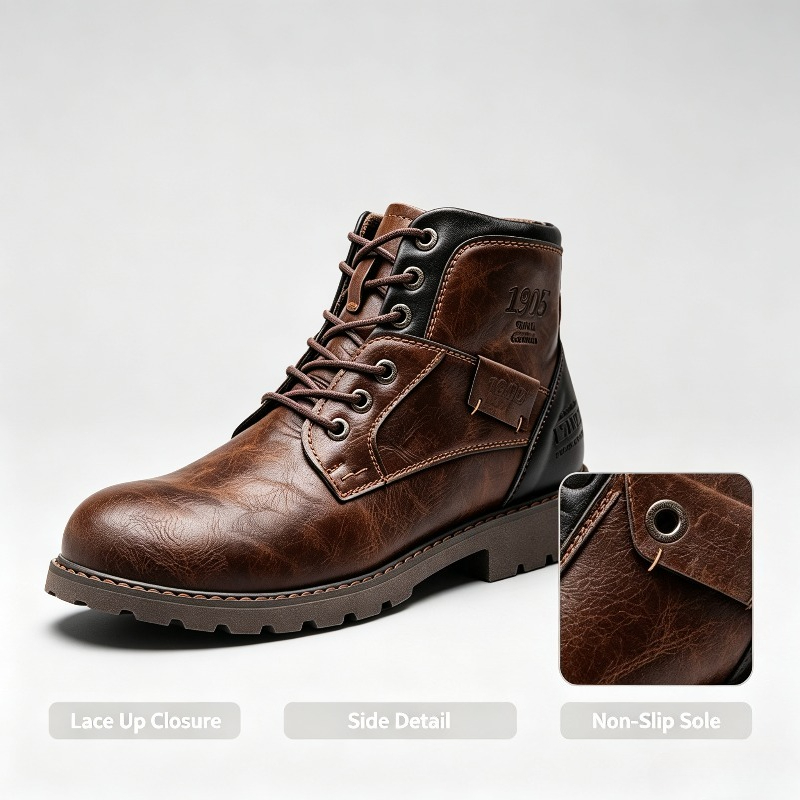 Men'S Shoes For Work - Botas de cano alto em couro