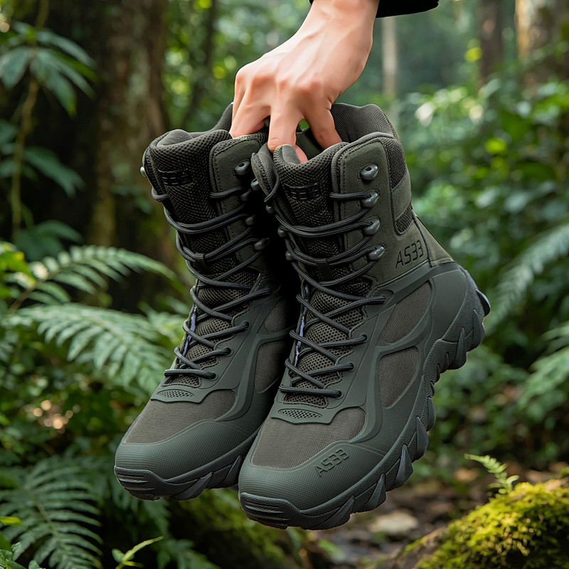 Men'S Shoes For Work - Bota Tática Masculina Casual Ultraleve para