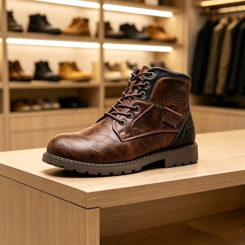 Botas de cano alto em couro vi - Men'S Shoes For Work avaliação e preço
